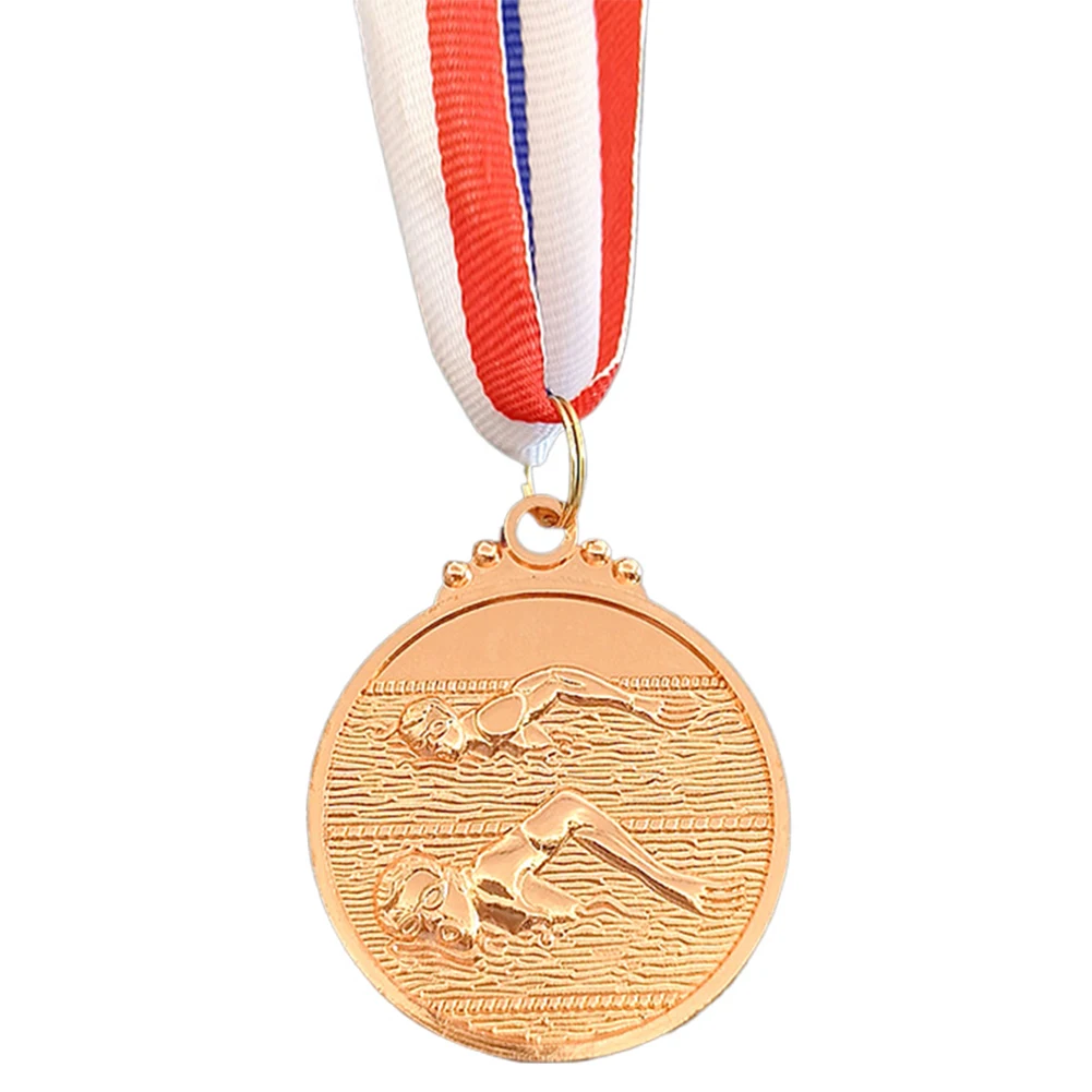 5cm Swimming Medal Award Medals Neck Ribbon Gold/Silver/Bronze 1st/2nd/3rd Place Medals for Sports Competition