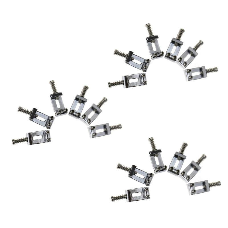 

18X Replacement Chrome Tremolo Bridge Saddles For Fender Electric Guitar
