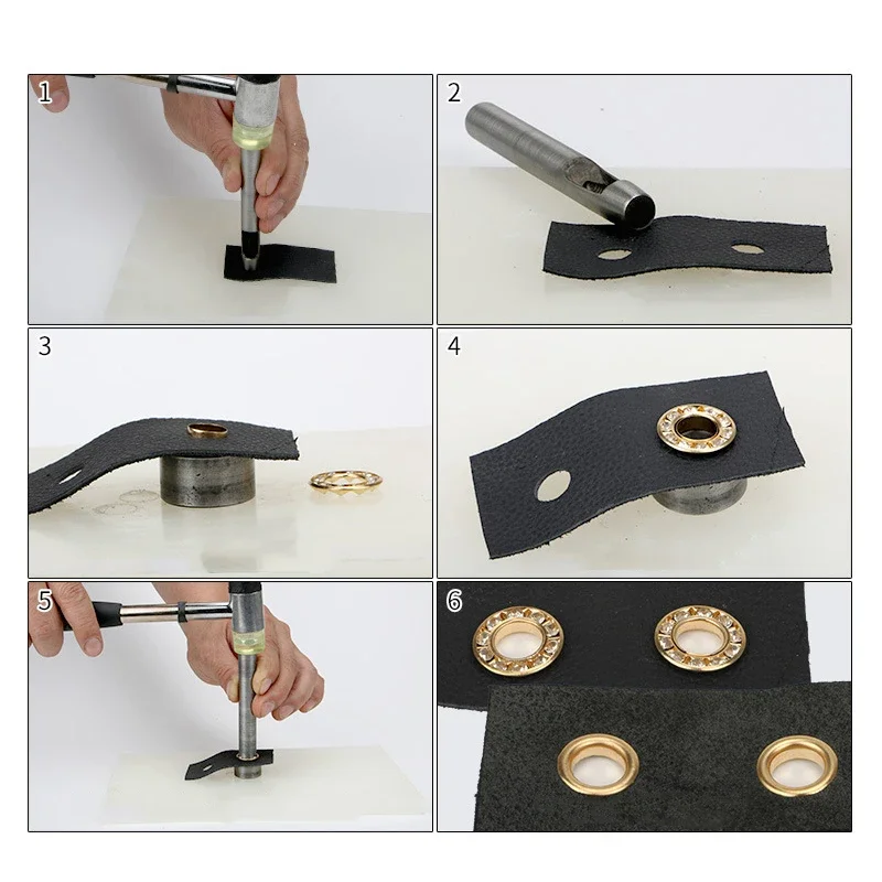 Rhinestone Grommets Eyelets Installation Tool Dies Hand Knock Tool for Leathercraft Shoes Bag Canvas Dress Eyelet