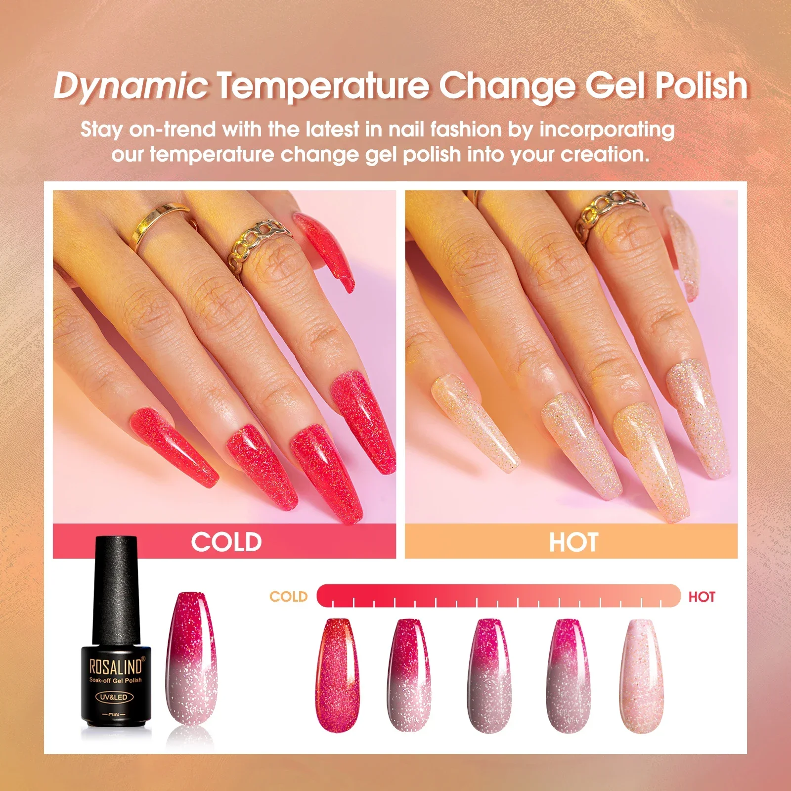 ROSALIND Fashion New Products marble nail polish UV Nail Art Semi Permanent Varnishes Soak Off nude gel color Christmas gift 5