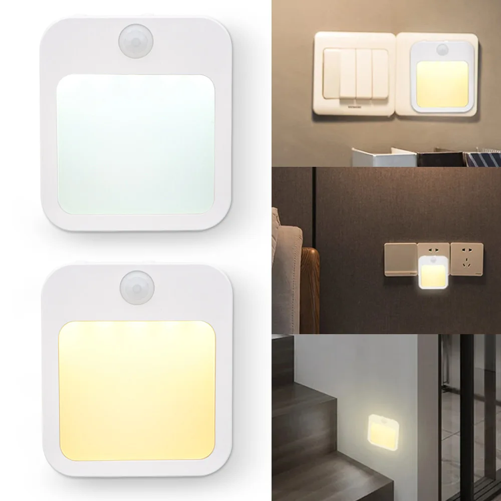 

Motion Sensor LED Night Lights EU Plug Dimmable Cabinet Light for Baby Bedside Bedroom Corridor Wireless Night Lamp Lighting