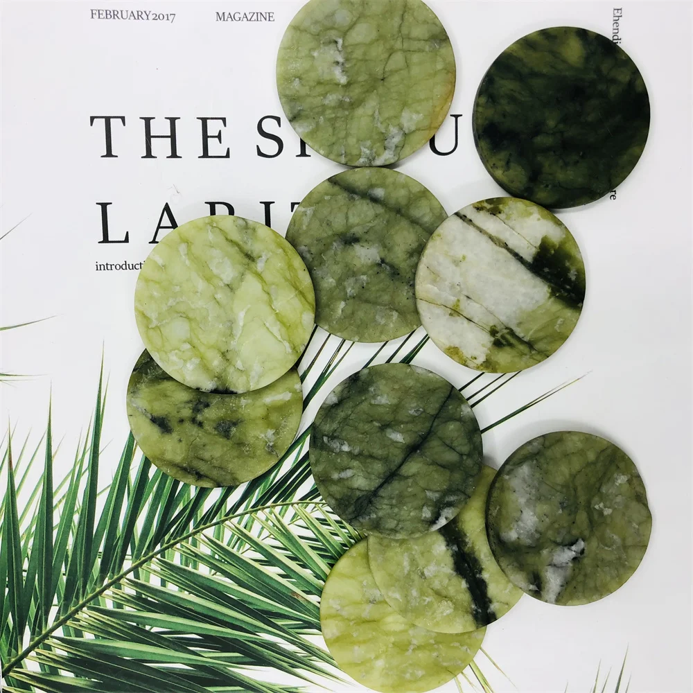 4.5 5CM Natural SLAB Cauliflower Jade Slice Crystals Polishing Healing