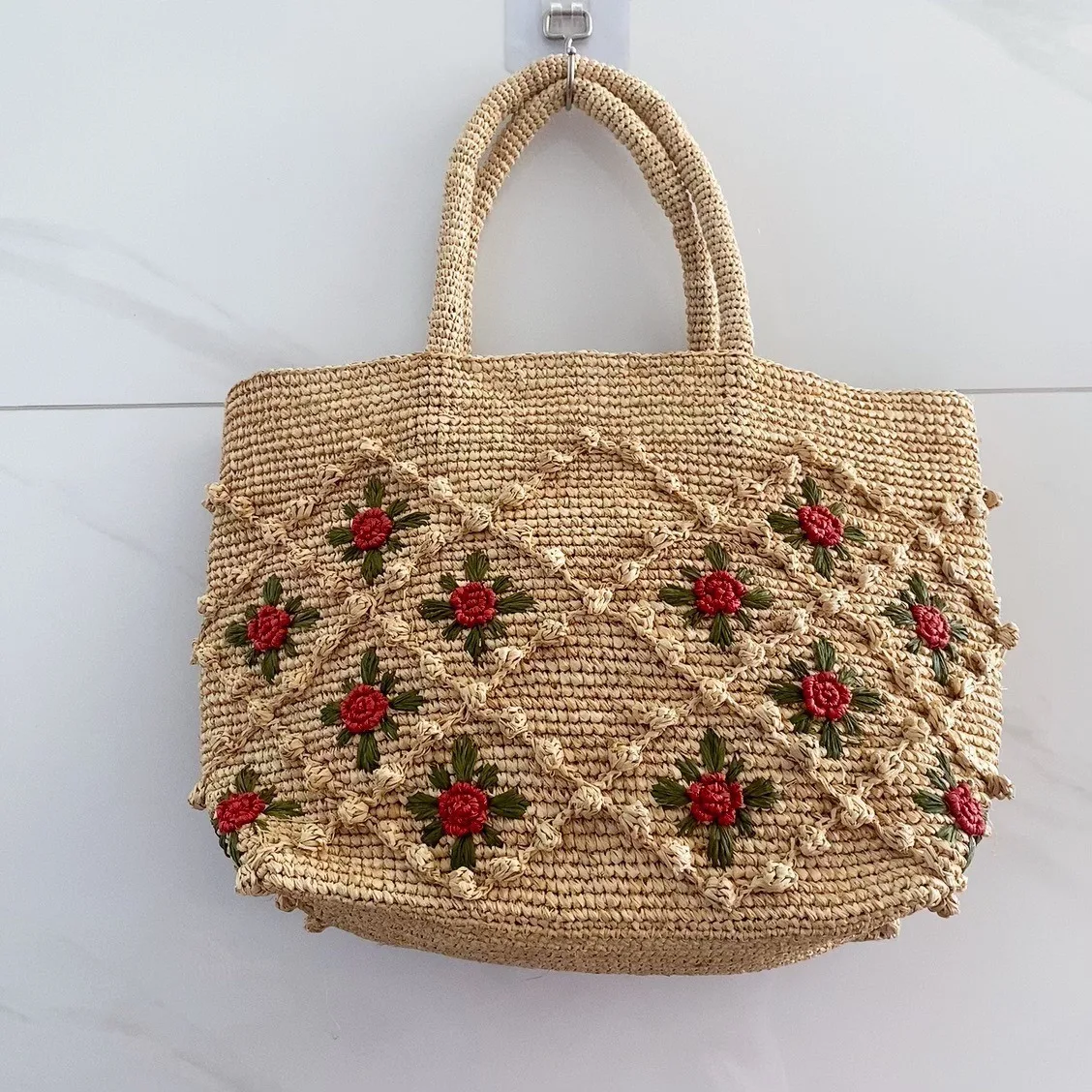 Bohemian Flower Straw Bag Handbag Summer Raffia Beach Bags for Women Large Capaci Bucket Bag Sle Women's Handbag