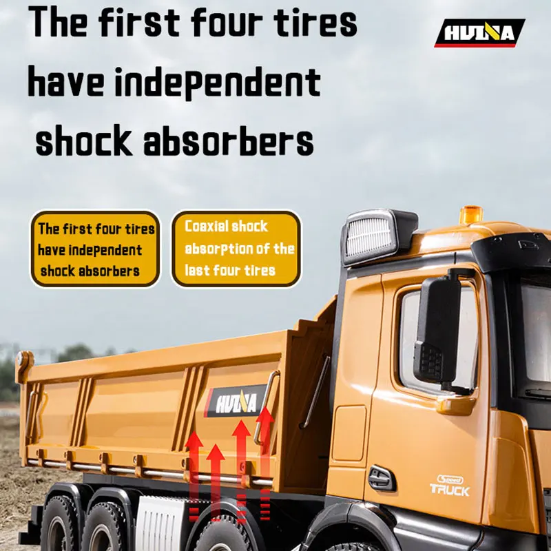 Huina 1536 Rc Legering Dump Truck 1:18 Engineering Voertuig Heftruck Zware Tractor Afstandsbediening Auto Speelgoed Voor Jongens 4