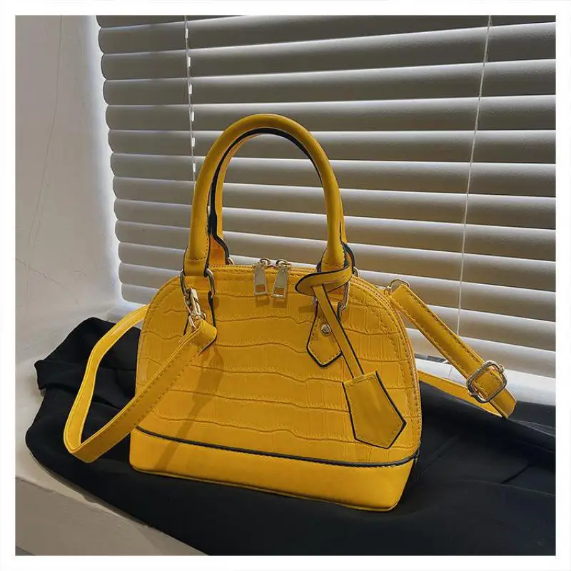 2023 New Checkered Stone Pattern Fashion Handbag Korean Version Versatile Shell Bag Single Shoulder Crossbody Women's Bag