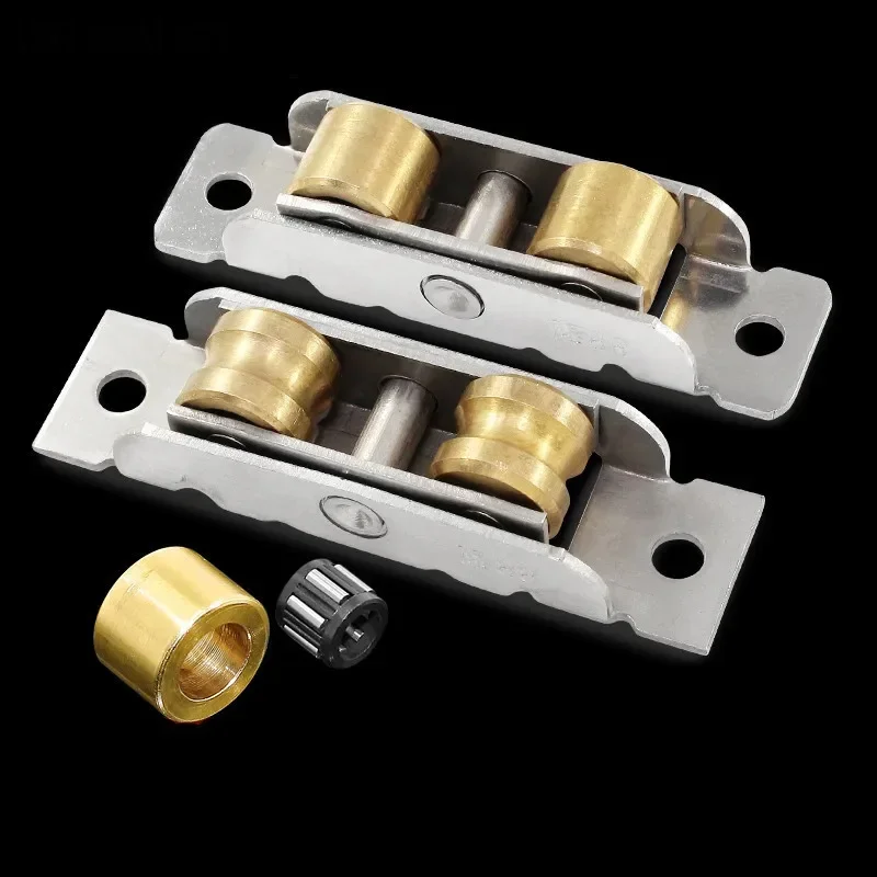 1Pc Door and Window Pulley 88 Type Stainless Steel Copper Concave Wheel Sliding Door Rail System Roller Hardware Fittings