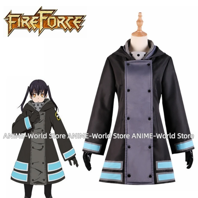 

Fire Force (season 2) Tamaki Kotatsu Firefighter Uniform Coat Jacket Hoody Outfit Anime Halloween women Cosplay Costumes