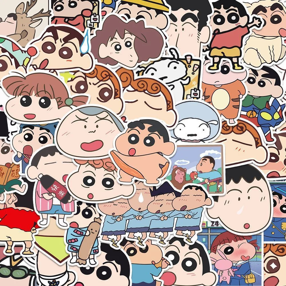 50/100Pcs Cartoon Anime Crayon Shin chan Stickers For Car Laptop Phone Stationery Decor Decals Waterproof Sticker Kids Toys 5