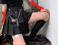 Large Size L-4XL Girl Spring Summer High Waist Irregular Age-reducing Pleated Skirt A-line Black Versatile Retro Fashion Skirts - Image 6