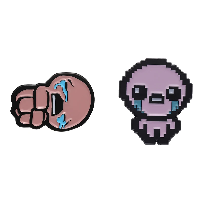 Die Bindung von Isaac Cry Brosche Emaille Pin Custom Retro Cute Pixel Spiel Metall Abzeichen Revers Rucksack Schmuck Geschenk für Kinder Freunde – Detail 8