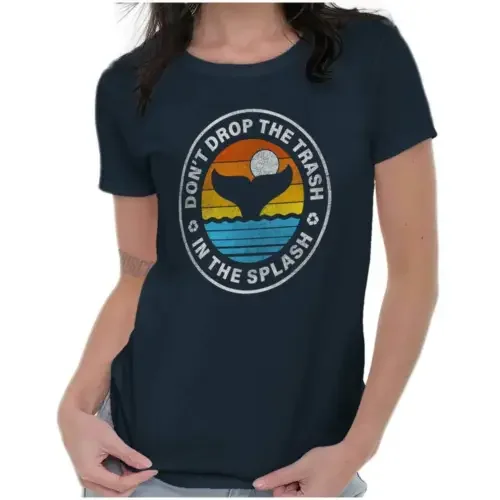 Save The Ocean Planet Love Earth Day Recycle T Shirt Per Donna Maniche Lunghe O Corte