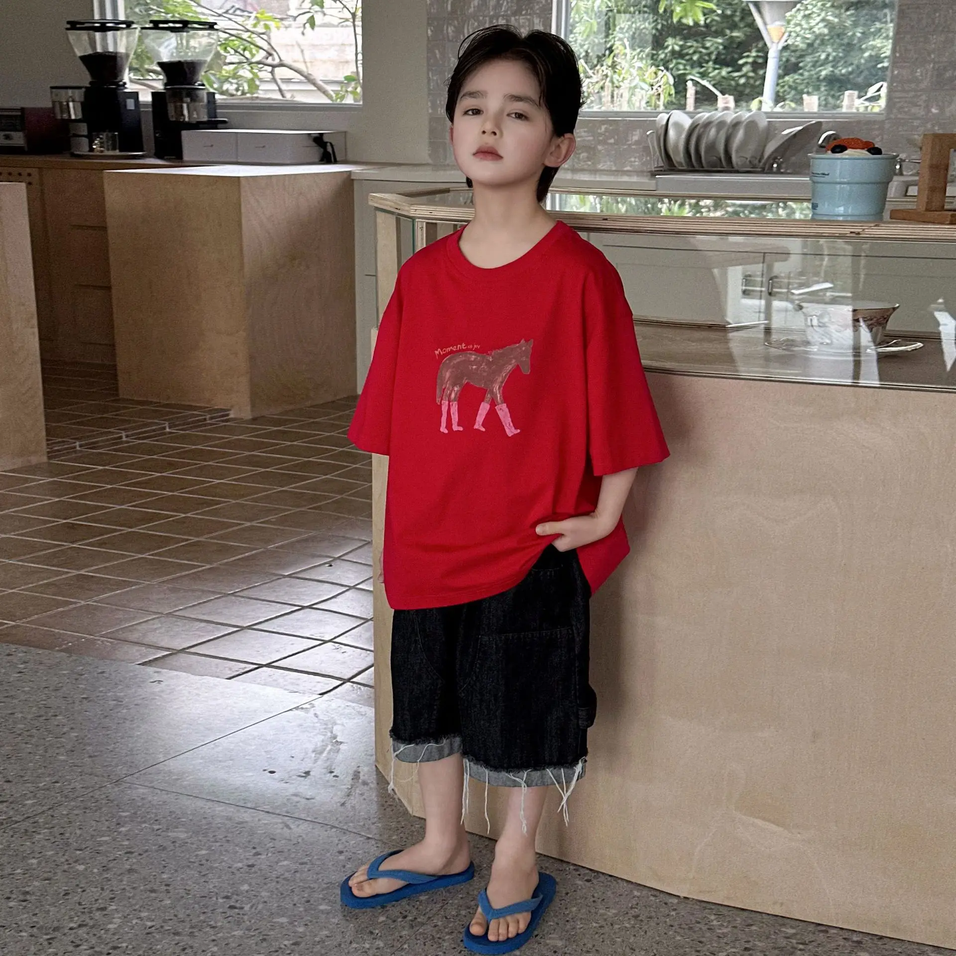 Boys T-shirt 2026 Spring and Summer New Children's Clothing Korean Style Boys and Girls Loose Cartoon Printed T Shirt - 4