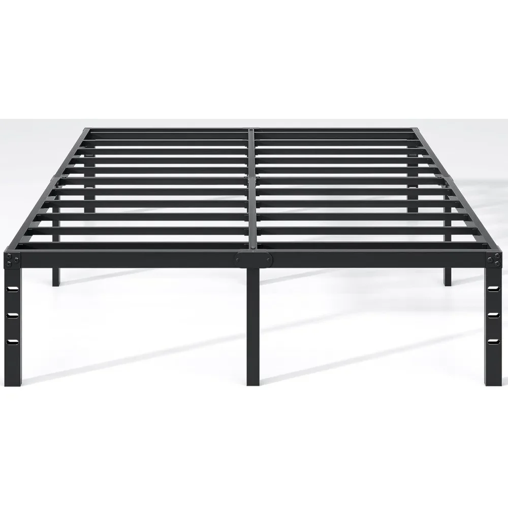 Black Metal Bed Frame,Full Size Bed Frame with Storage Space,Heavy Duty Sturdy Mattress Foundation,No Box Spring Needed 5