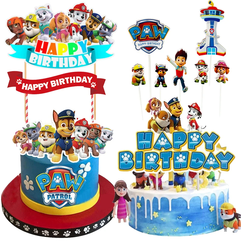 Forniture Per La Decorazione Di Torte Paw Patrol Accessori Per Torte Di Buon Compleanno Decorazioni Per Topper Stand Decorazione Per Feste Giocattoli 