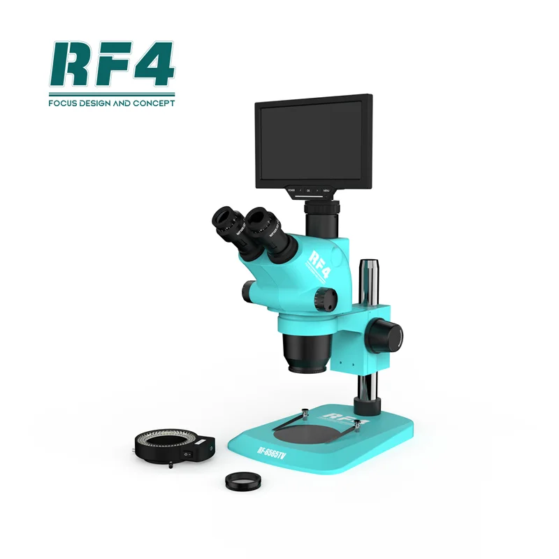 

RF4 RF-6565TV Trinocular Stereo Microscope 6.5-65X Zoom with YS010W HD Video Display Screen for Phone PCB BGA Welding Repair