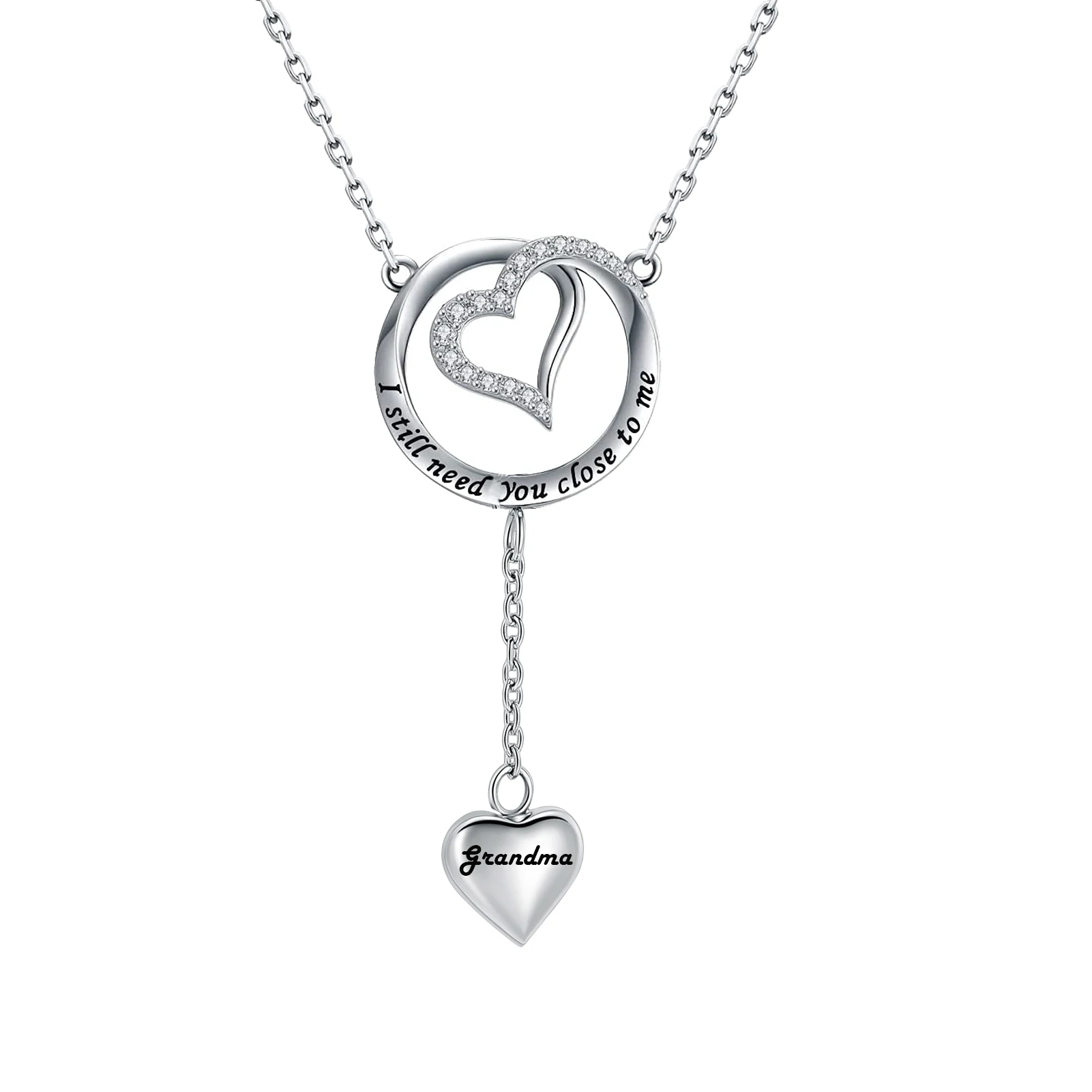 Stainless Steel Funeral Cremation Heart Forever In My Heart Pendant Keepsake Urn Necklace For Ashes Memorial Jewelry Mementos