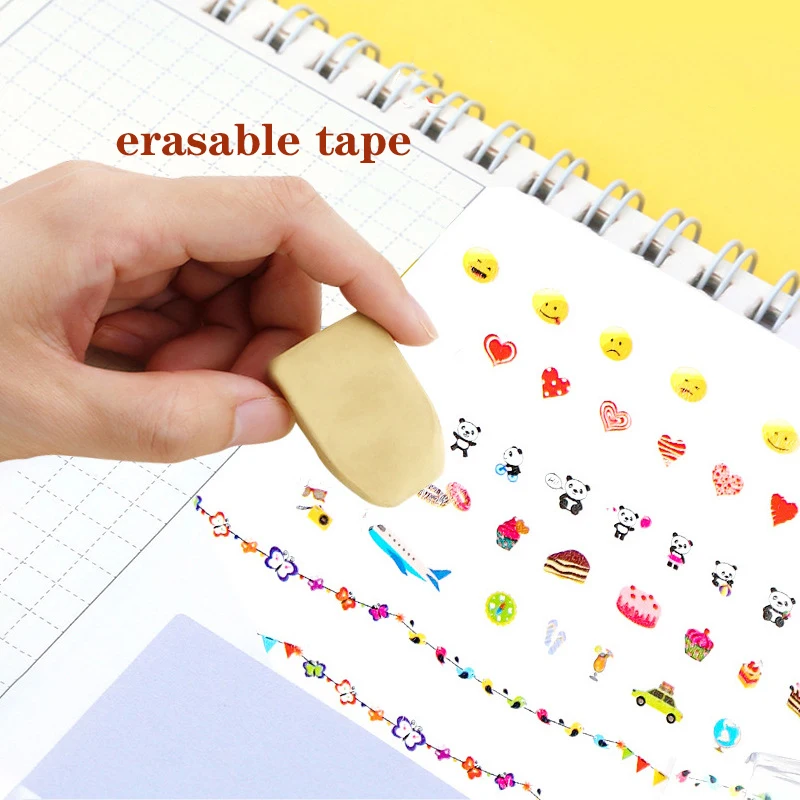 Erasable Drawing Decoration Tapes For Girl Cute Stationery Sticker Pen Painting Learning Art Marker Fun DIY Diary Decoration