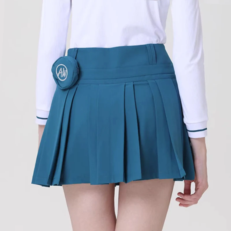 AW Golf Skirt Spring and Autumn Outdoor Sports Pleated Skort Ladies A-line Shorts Pants Women Golf Apparel