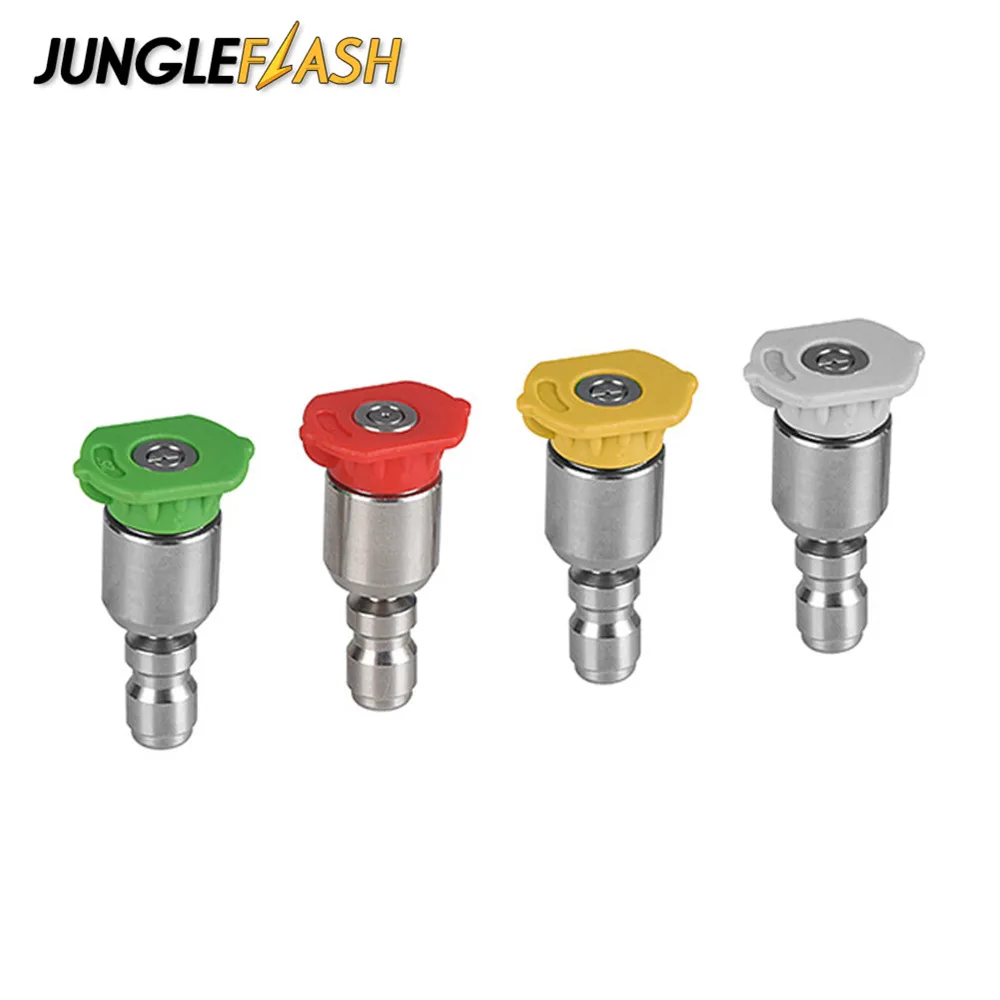 

JUNGLEFLASH 360° High Pressure Spray 0/15/25/40 Degree Nozzle G1/4 Quick Connect Stainless Steel 4000PSI Car Washing Accessories