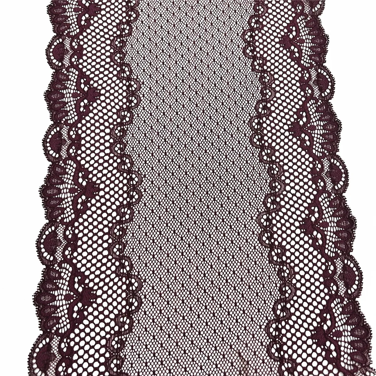 3y/lot Width 23cm Dark Red Elastic Stretch Lace Trim 5