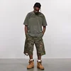 Destroy Camouflage Grinding Washed Cropped Pants Ripped Shorts Loose Wide-leg Shorts 3