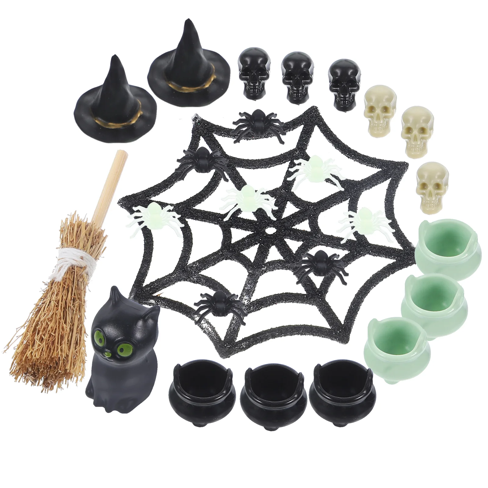

Halloween Home Decor Miniatures For Crafts House Accessory Party Charms Kit Jars Head Small Toy Skulls