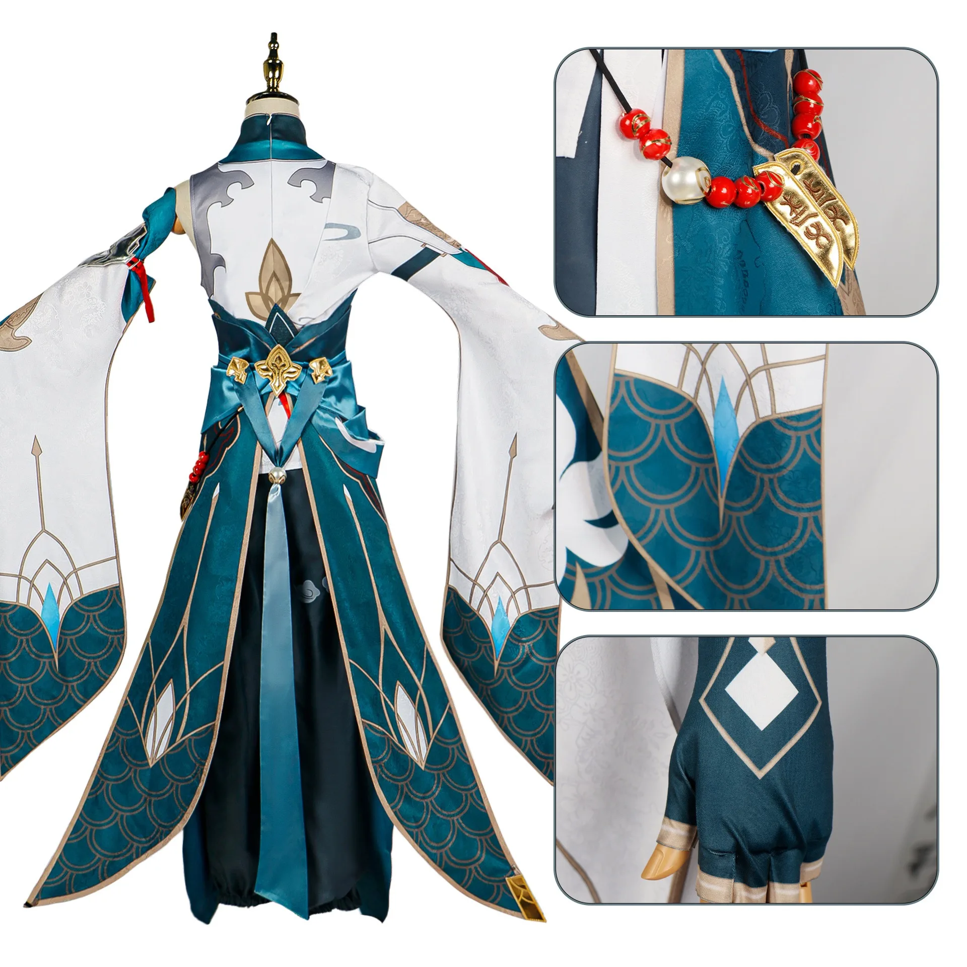 Imbibitor Lunae Cosplay Dan Heng Costume with Headwear Earrings Suit Halloween Props for Anime Comic Con Danheng Outfits cosplay costume