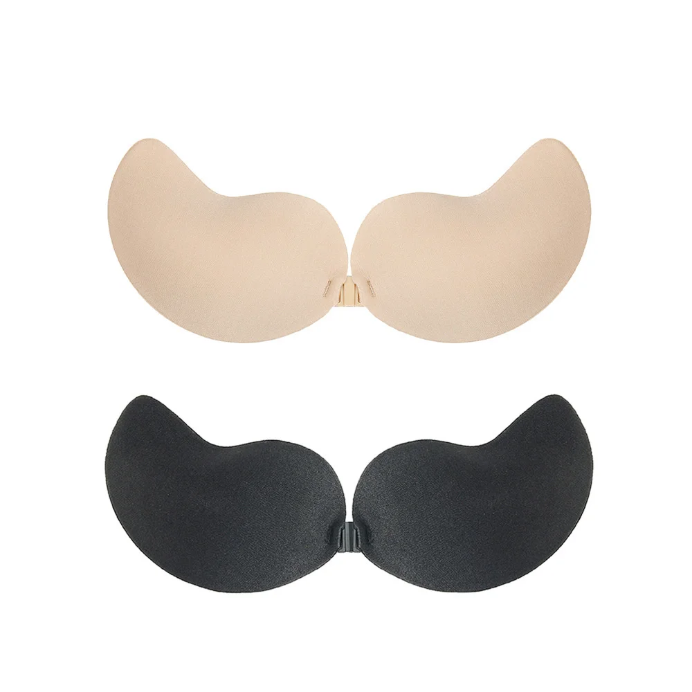 Women Self-Adhesive Silicone Invisible Push Up Bra Backless Strapless Bra Seamless Front Closure Bralette Underwear Sticky