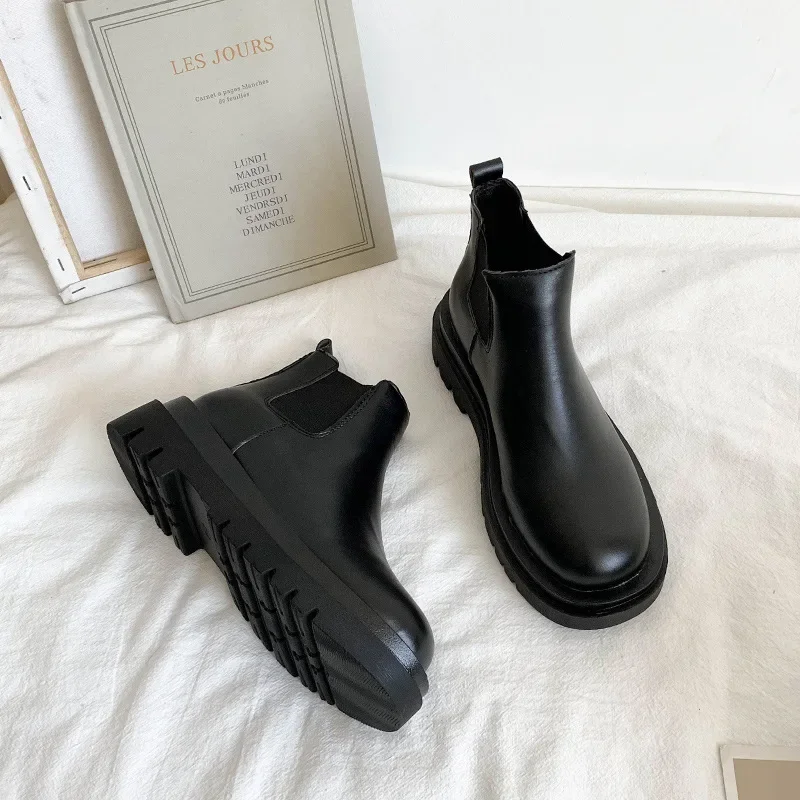 Combat Punk Shoes Booty Piattaforma Da Donna Nero Pu E Vitello Buffalo London Shoes Platform Gothic Botas De Mujer Zapatos De Mujer