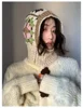 Handmade Crochet Balaclava Hats for Women Autumn and Winter Wool Knitted Pullover Beanies Cap Neck Warmer Female Hooded Caps 1