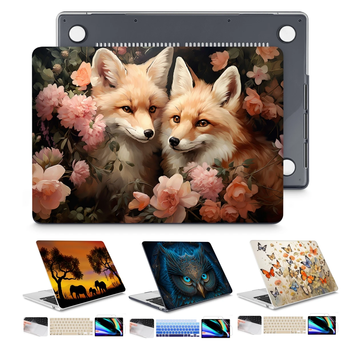 Foxes-estojo Rígido para Macbook Pro 13 A2338 A2251 14 16 m3 A2992 Air 13 15 A2681 A2941 m2 Retina 13.3 A2337