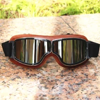 Meilleure vente lunettes Vintage moto lunettes en cuir lunettes Cruiser lunettes pliantes nouvelles lunettes de soleil Motocross sécurité 2