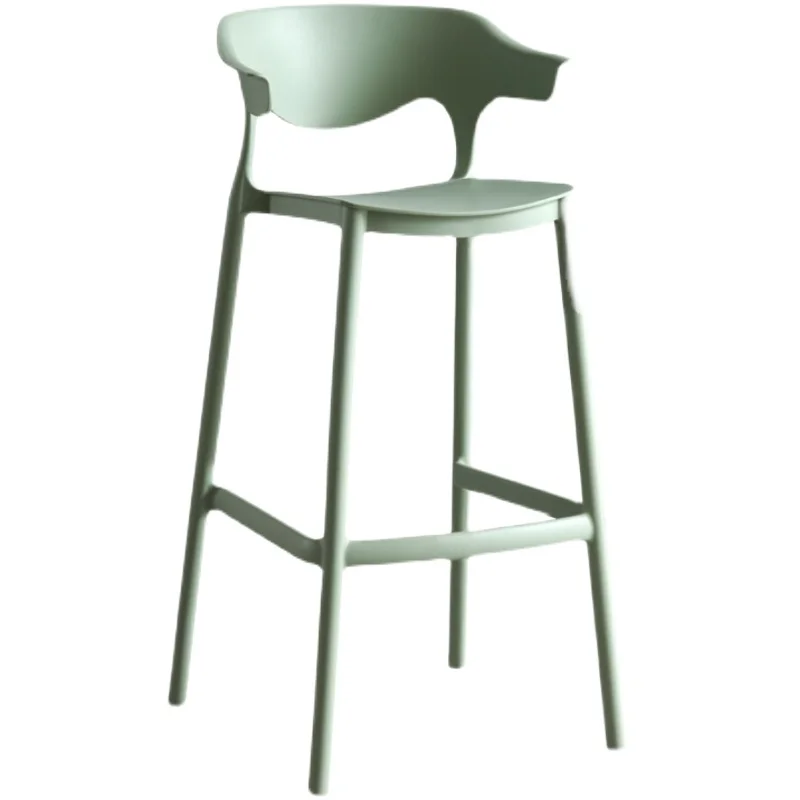 Bar Chair Nordic Minimalist Counter Stool Modern Plastic Backrest Home Stackable High Tall Designer Creative Simple Furniture