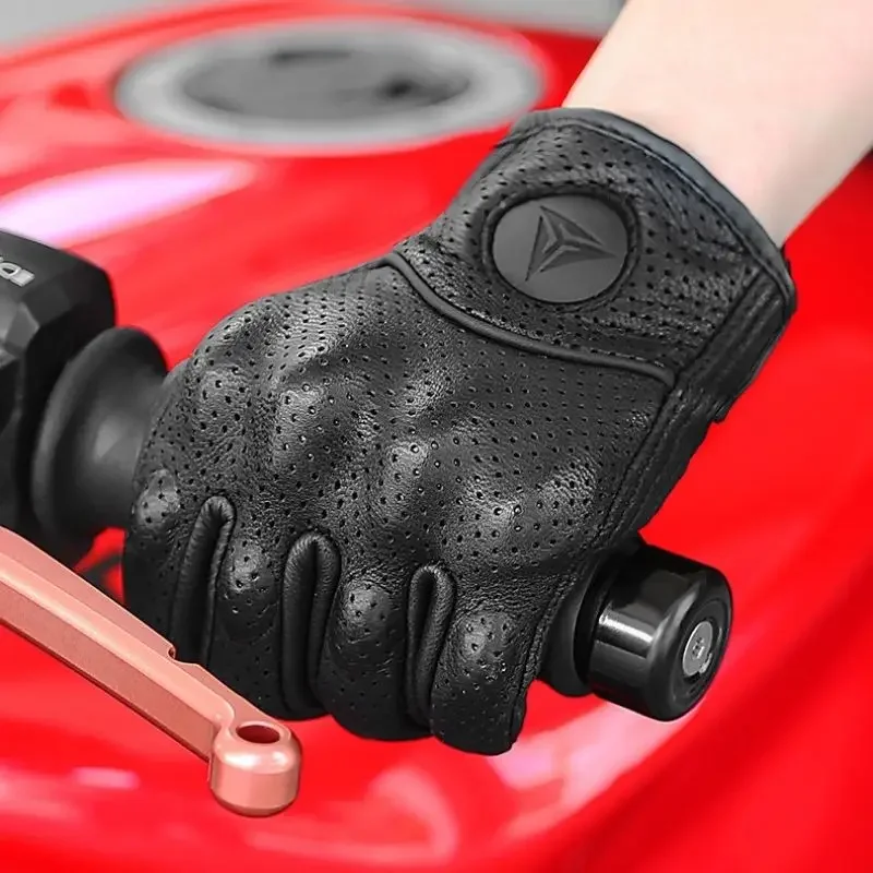 Motowolf Men's Motorcycle Leather Gloves Retro Breathable Motocross Touchscreen For Harley Riding Black cycling gloves,sports gloves,leather gloves