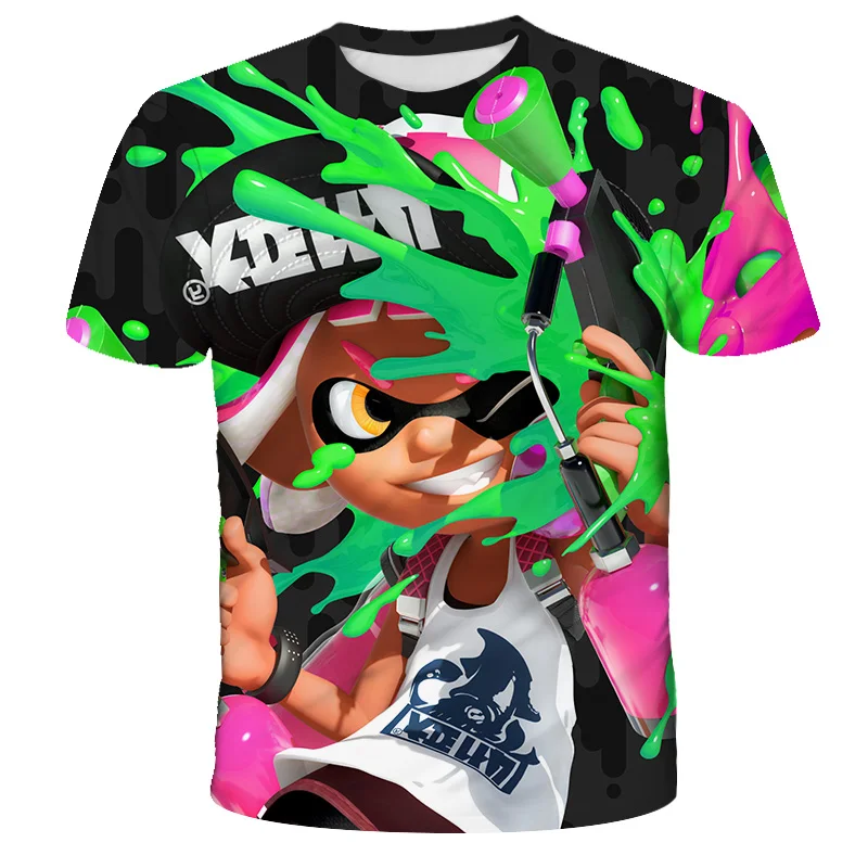 Camisetas de anime Splatoon 2 Inkling Squid de 8 camiseta de Graffiti niños, Camiseta deportiva informal de manga corta, Tops Kawaii para niños niñas - AliExpress