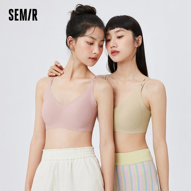 SemirUnderwearWomenBraWithoutSteelRingCrossBackBraAdjustable