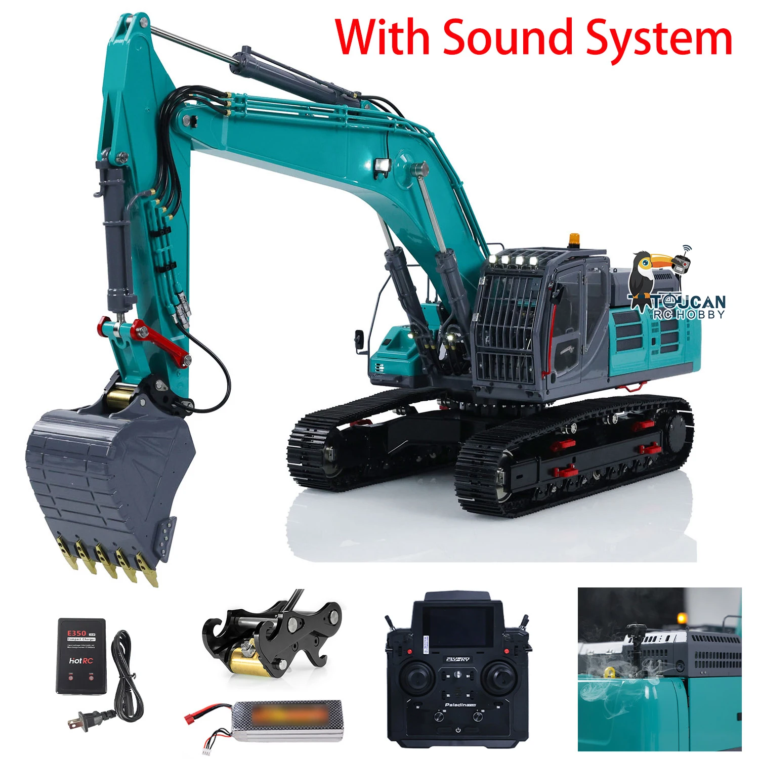 1/14 LESU AOUE-SK500 RC Hydraulic Excavator RTR Radio Control Earth Digger Smoke Light System RC Toys Gift Vehicle Cars Model 2