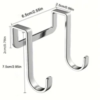 ตะขอคู่รูปตัว S - ไม่ต้องเจาะตะขอแขวนเสื้อ เหมาะสำหรับห้องครัว ห้องน้ำ ด้านหลังประตูตู้ และหอพัก 5