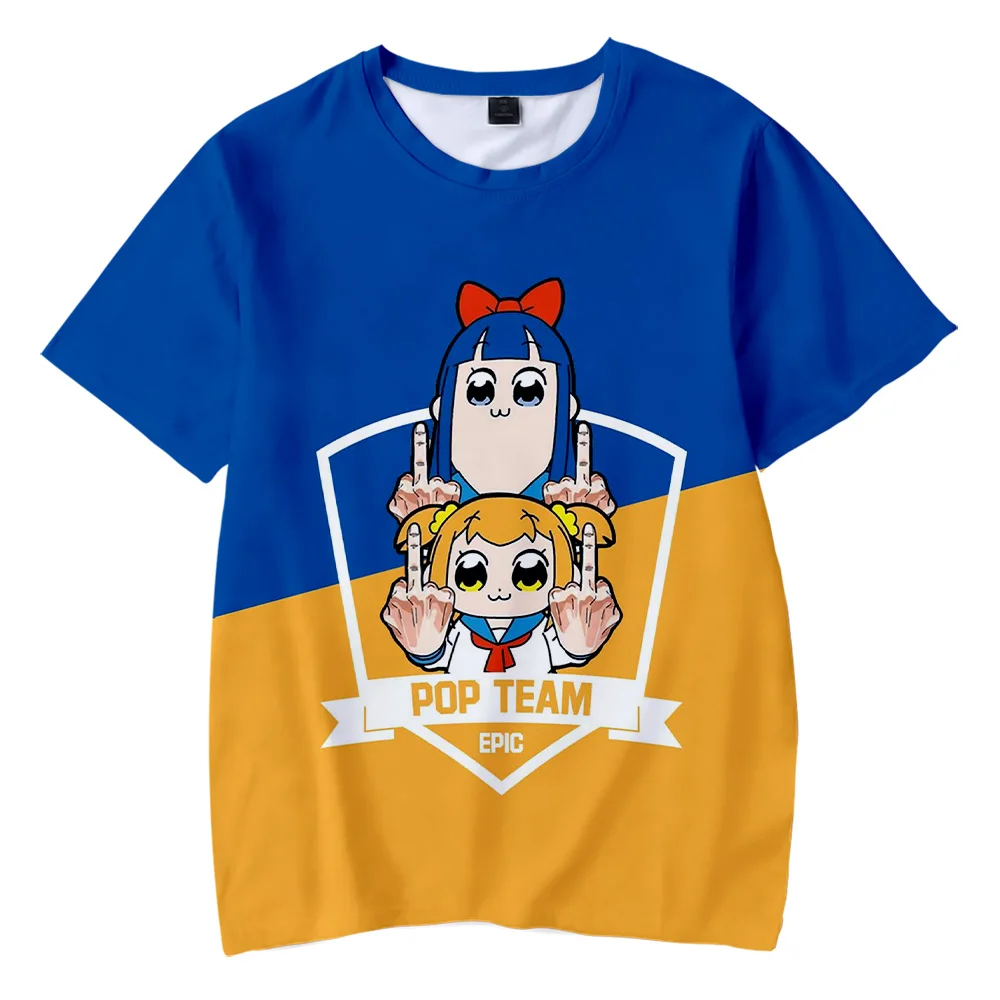 

Pop Team Epic Anime T-shirt Crewneck Short Sleeve Men Women's Tshirt Harajuku Streetwear New Manga Popuko Pipimi 3D Clothes