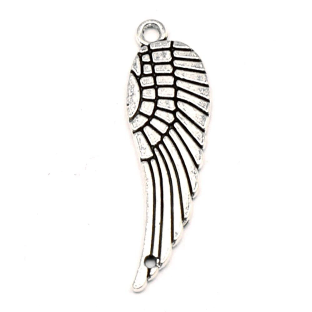 

Wings Connector Pendant Handmade Kids Trendy Jewerly 9x30mm 10pcs Antique Silver Color