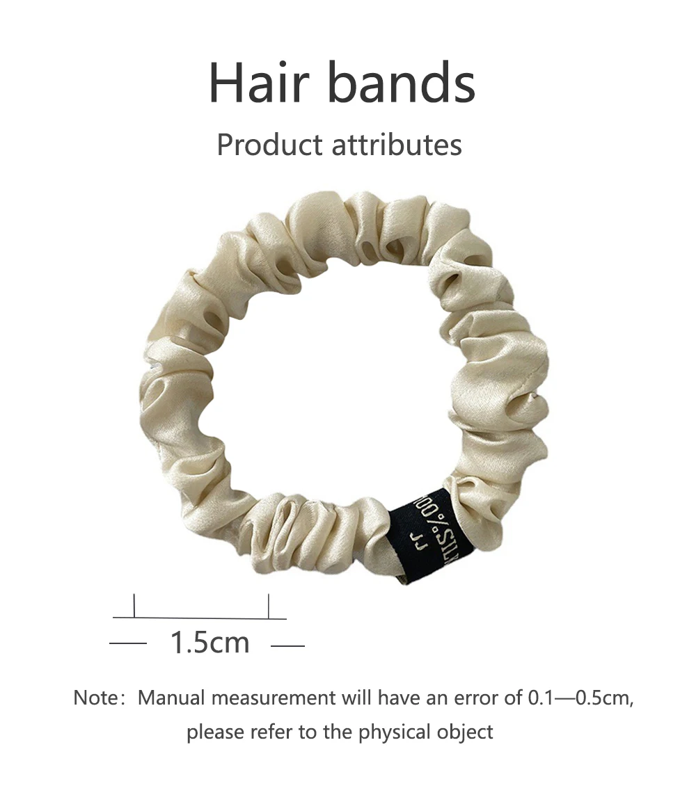 New 100% Natural Mulberry Silk 1.5cm Headband Luxury Hair Bands Elastic Band Made Of Hair Accessories Para El Cabello For Girls metal hair clips