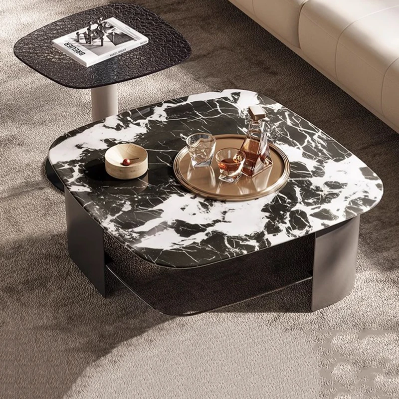 

Glamour Square Glass Coffee Table Low Black Modern Mobile Coffee Table Living Room Tea Mesas De Centro Para Sala Home Furniture