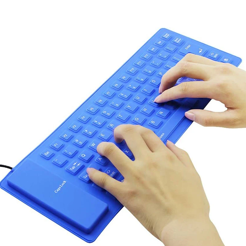 Teclado de Computador Macio do Silicone Mudo 85 Chaves Usb Prendido Portátil Mini Portátil pc Dobramento Impermeável - Imagem 6