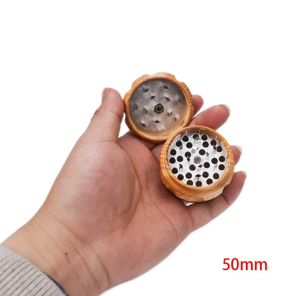 Yellow and Red Wood Grain Four-Layer Metal Grinder Tool
