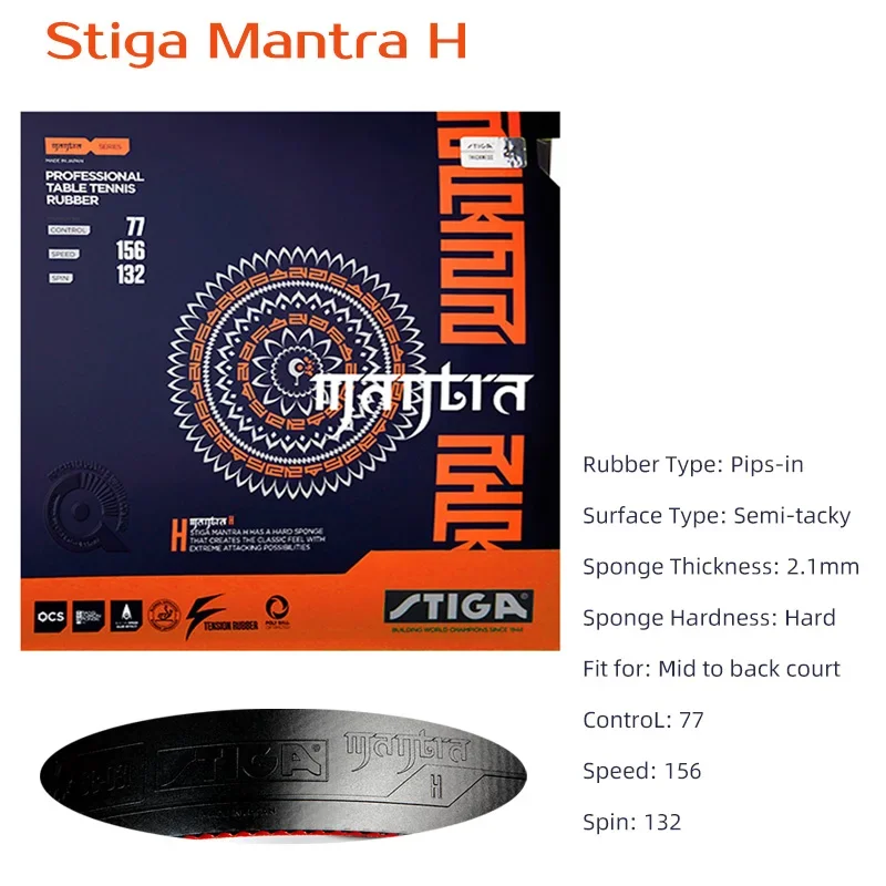 STIGA MANTRA M / H / S Series Table Tennis Rubber Semi-tacky