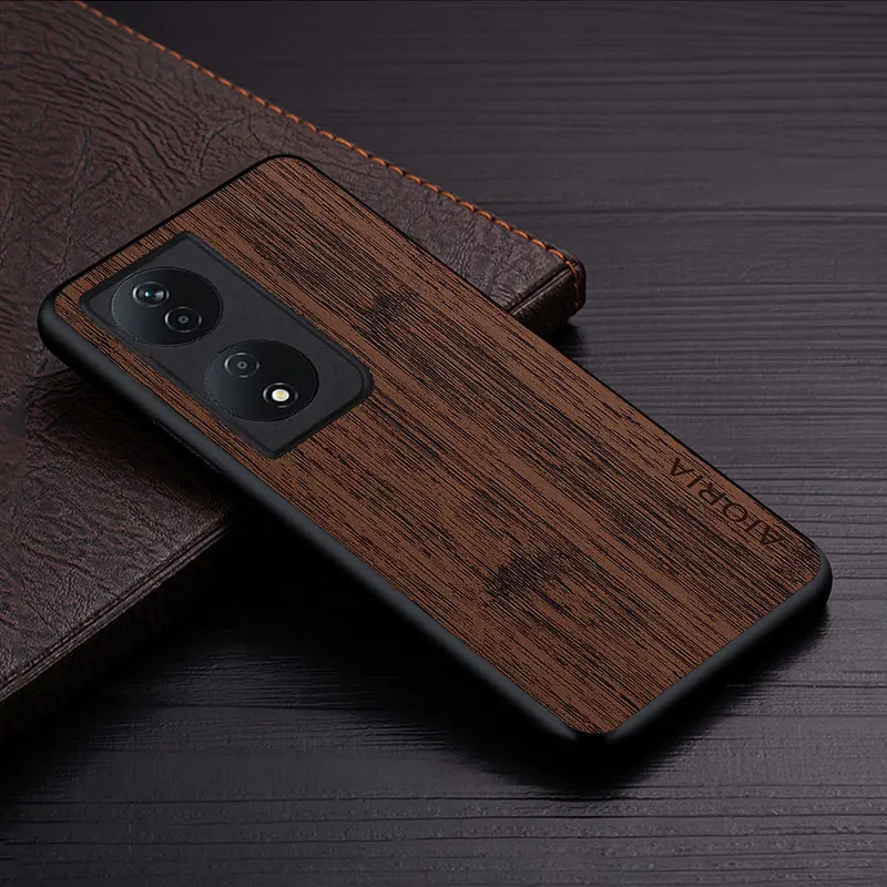Premium Wood Grain PU Leather Phone Case Cover