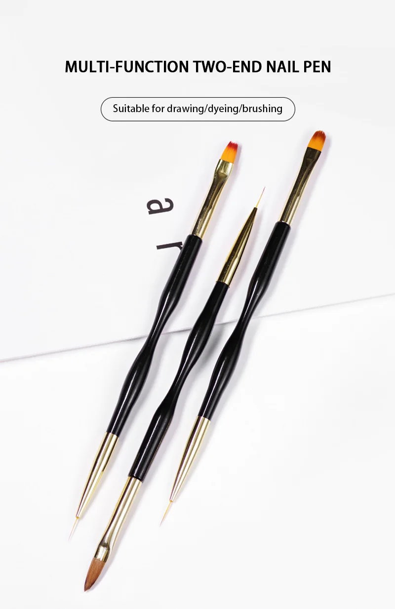 Description Picture 2 of item1~6PCS French Stripe Nail Art Liner Brush Set Tips Ultra-thin Line Drawing Pen Dual End UV Gel Painting Brushes Manicure Tools