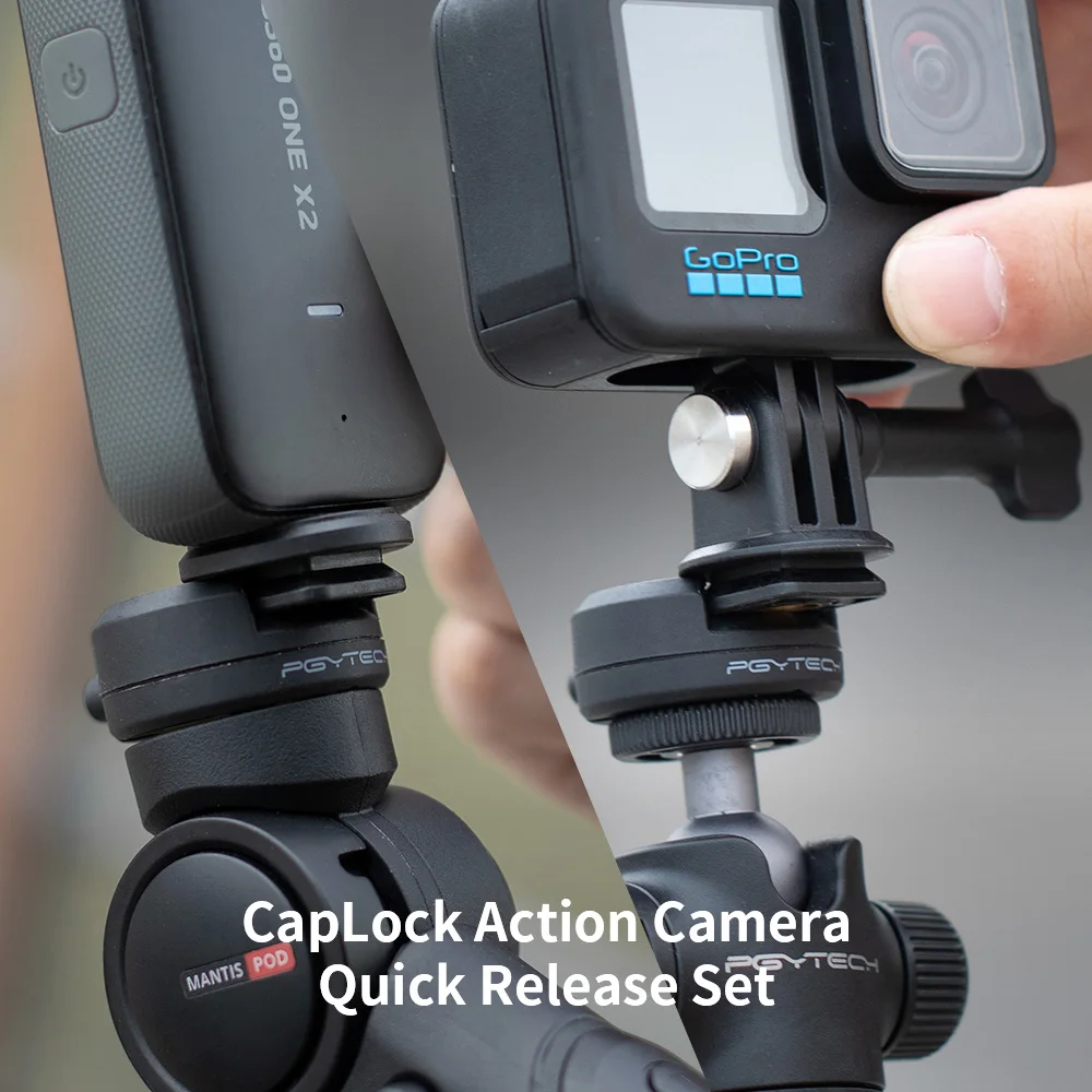 Pgytech-conjunto de Câmaras Caplock de Ação Liberação Rápida Interface 14 Design Dual-lock Adequado para Gopro Insta360 Dji e Smartphones - Image 5