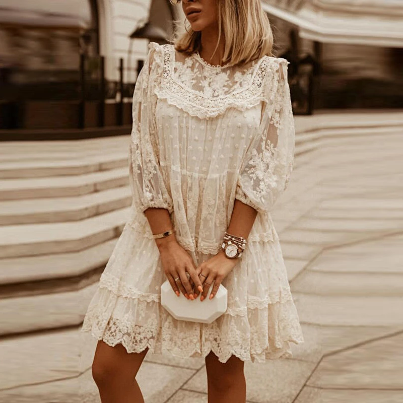 Sexy Adult Lady like Woman Stitching Sheer Mesh Dress Women Sexy Pleated Slim Hip Dress main image 0