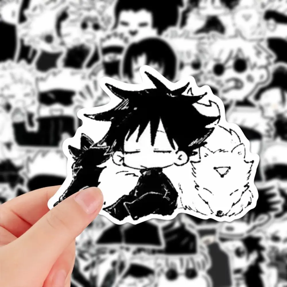 JJK Anime Sticker Gojo Satoru Geto Suguru Stickers Zhou Shu Hui Zhan Black White Manga Style Cute Laptop Phone Case Cute Decor comics photo cards manga photo cards